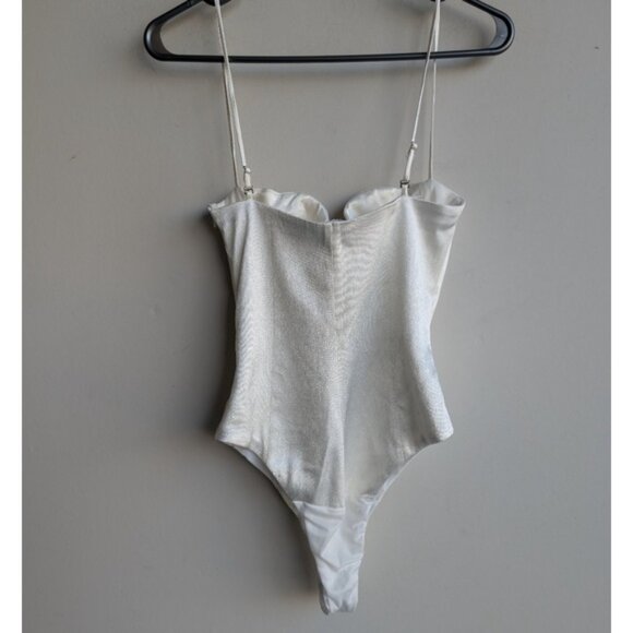 Zara White Satin Bustier Bodysuit - Picture 5 of 7